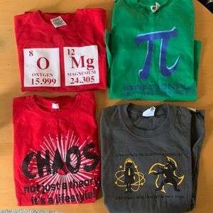 Lot of children’s science themed t-shirts